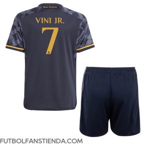 Real Madrid Vinicius Junior #7 Segunda Equipación Niños 2023-24 Manga Corta (+ Pantalones cortos)